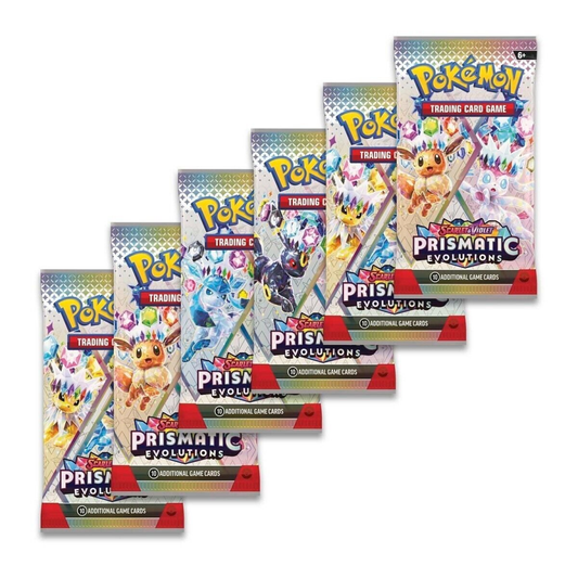 Pokémon trading card game packs with colorful designs on a white background