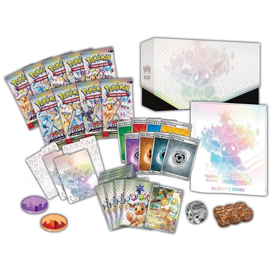 Collection of Pokémon trading cards with a trading card game box on a white background