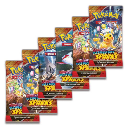 Pokémon trading card game packs on a white background