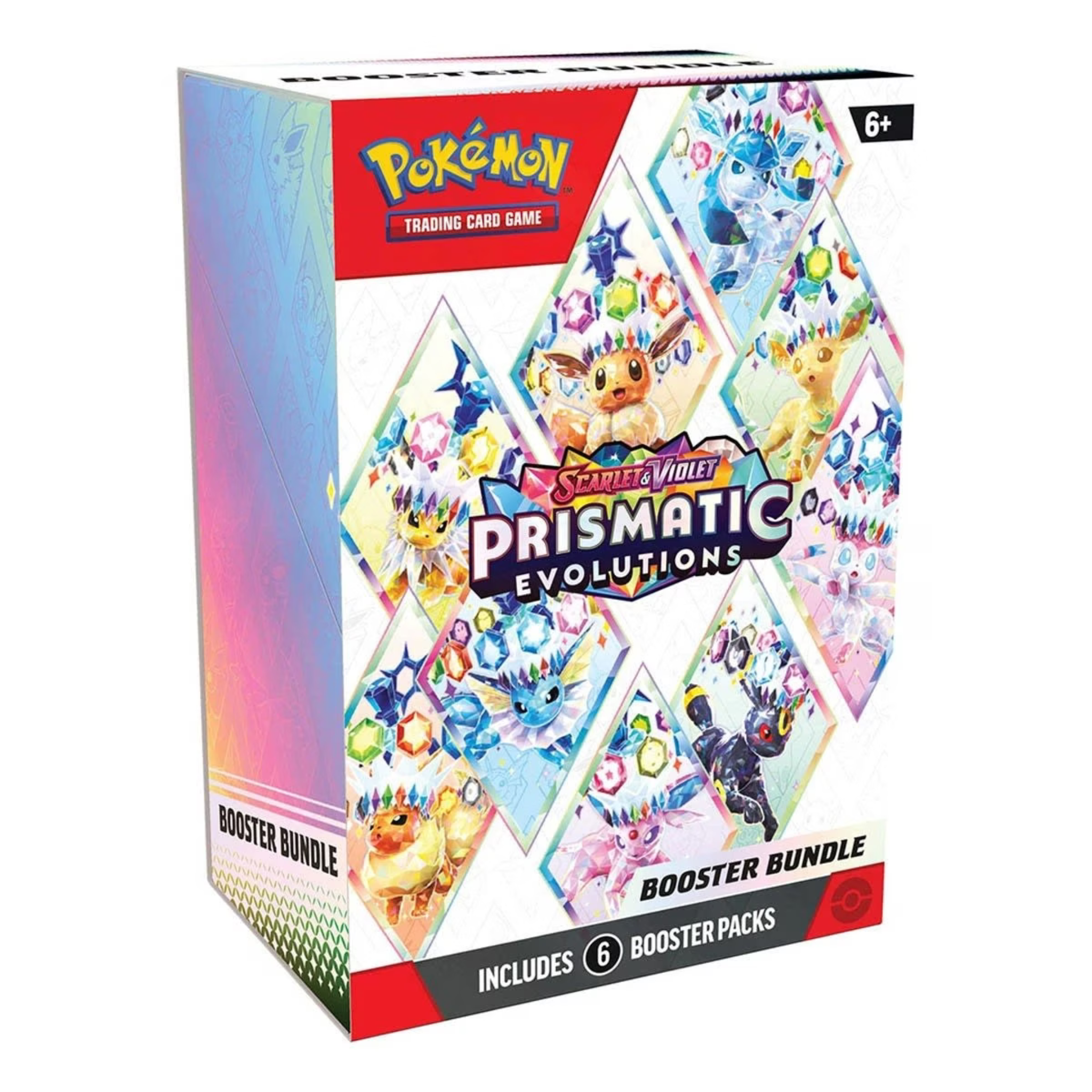 Pokémon trading card game booster bundle packaging with colorful designs and Pokémon characters.