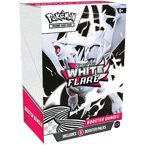Pokémon trading card game booster bundle packaging with a Pokémon character on a white background