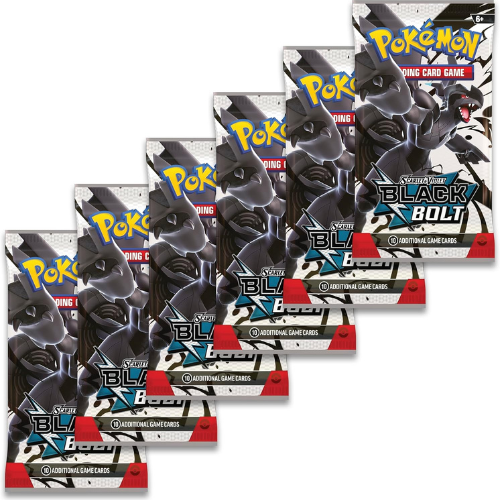 Pokémon Black & Bolt trading card game packs on a white background