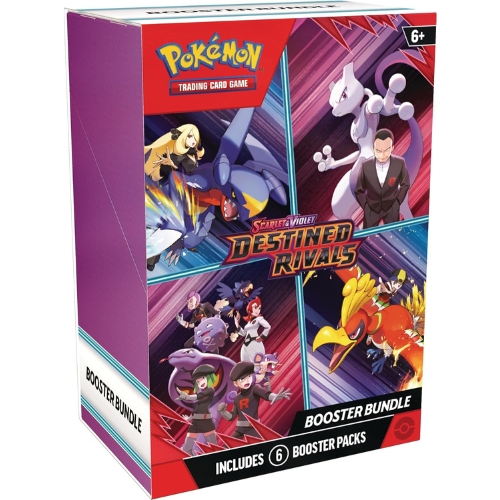 Pokémon Trading Card Game booster bundle packaging with characters and text on a white background