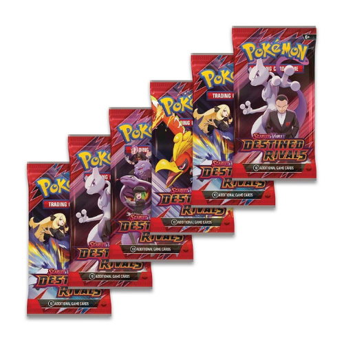 Collection of Pokémon trading card game packs on a white background
