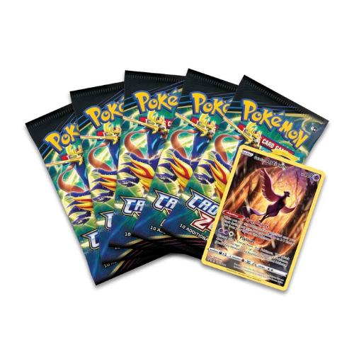 Pokémon trading card game packs on a white background