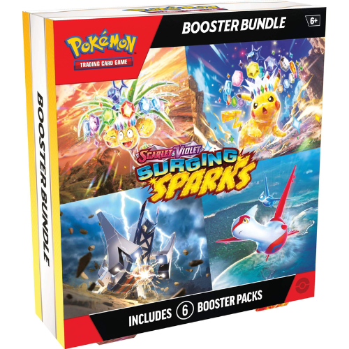 Pokémon Trading Card Game booster bundle packaging with colorful artwork and text.