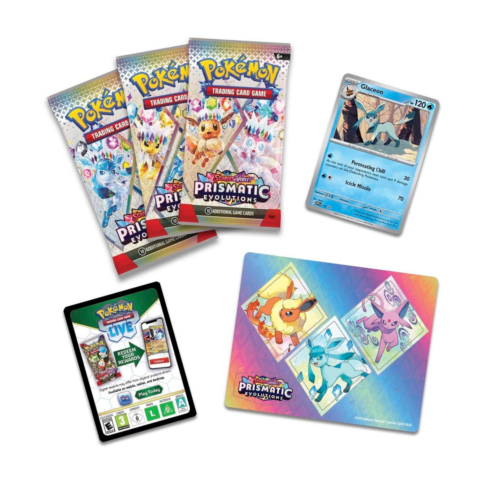 Pokémon trading card game packs and cards on a white background